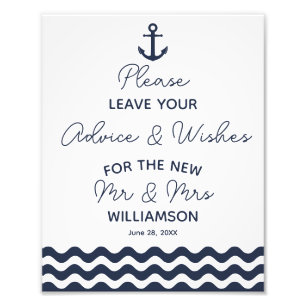 advice and well wishes party wedding sign