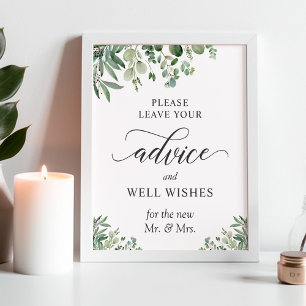 Advice and Well Wishes Sign Eucalyptus Leaves