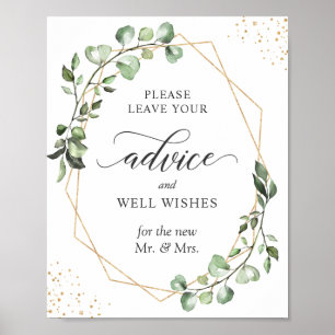Advice and Well Wishes Sign Geometric Eucalyptus
