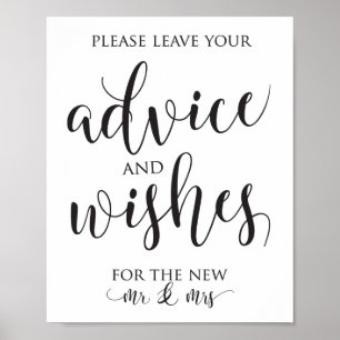 Advice and Well Wishes Wedding Decor Sign