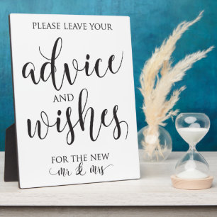 Advice and Well Wishes Wedding Decor Sign Plaque