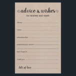 Advice and Wishes<br><div class="desc">These simple, black and kraft paper, rustic, minimal, handwritten script Advice & Wishes sheets are perfect to have bridal shower, rehearsal dinner or wedding guests fill out for the happy couple. People will love having the prompts - they make it so easy to leave loving words of advice and well...</div>