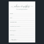 Advice and Wishes<br><div class="desc">These simple, eucalyptus green and white, modern, minimal, handwritten script Advice & Wishes sheets are perfect to have bridal shower, rehearsal dinner or wedding guests fill out for the happy couple. People will love having the prompts - they make it so easy to leave loving words of advice and well...</div>