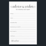 Advice and Wishes<br><div class="desc">These simple, grey and white, modern, minimal, handwritten script Advice & Wishes sheets are perfect to have bridal shower, rehearsal dinner or wedding guests fill out for the happy couple. People will love having the prompts - they make it so easy to leave loving words of advice and well wishes....</div>