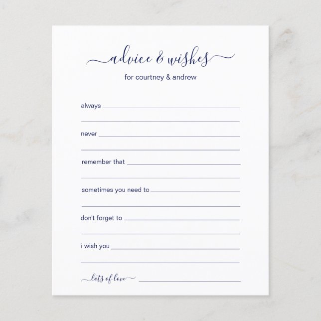 Advice and Wishes (Front)