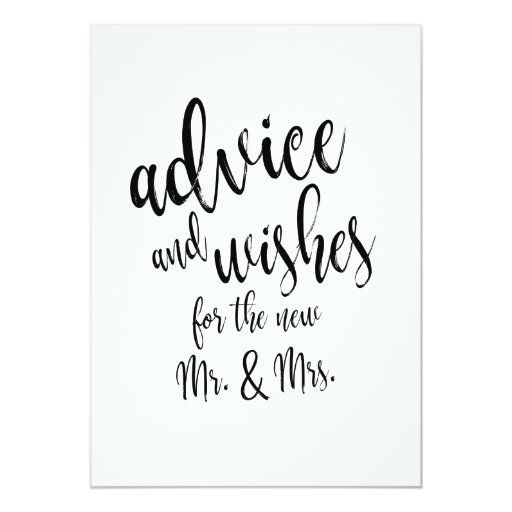 Image of Advice and Wishes Affordable Wedding Sign Invitation