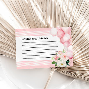Advice and Wishes Baby Shower Card Pink