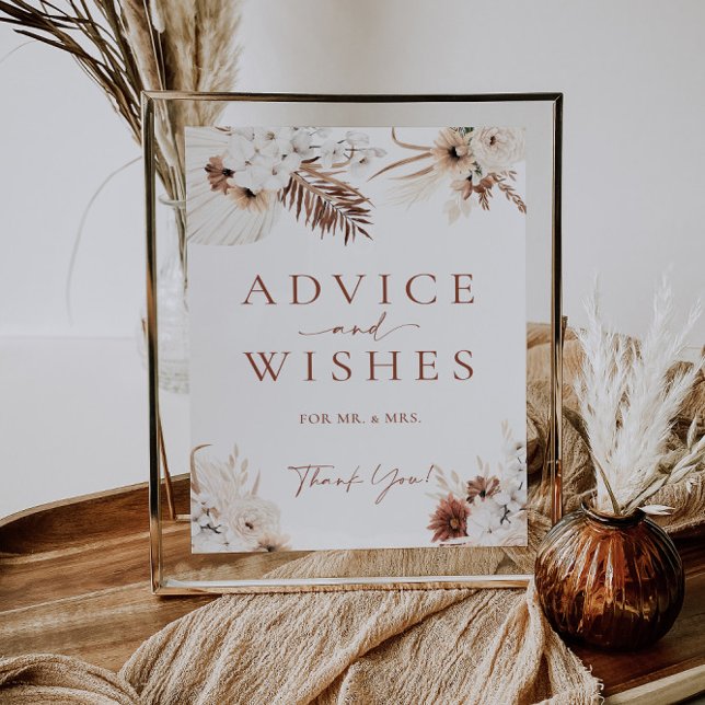 Advice And Wishes Boho Wedding Sign  (Creator Uploaded)