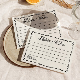 Advice and Wishes Bridal Shower Game Wavy Border Enclosure Card