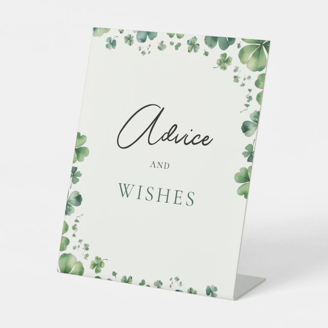 Advice and Wishes Bridal Shower  Pedestal Sign (Front)