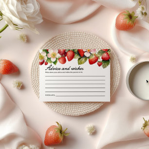 Advice and Wishes Cards   Strawberry Baby Shower