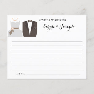Advice and Wishes for Couple Bridal Shower card