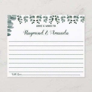 Advice and Wishes for Couple Bridal Shower card