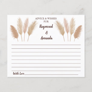 Advice and Wishes for Couple Bridal Shower Card