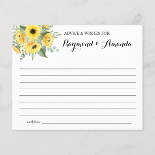 Advice and Wishes for Couple Bridal Shower card