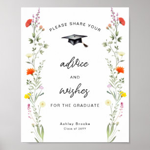Advice and Wishes for the Graduate Wildflower  Poster