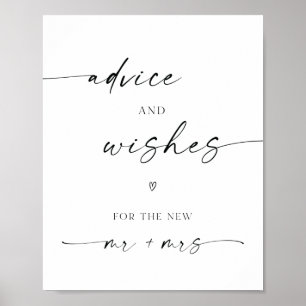 Advice and Wishes For the Mr. & Mrs. Wedding Poster