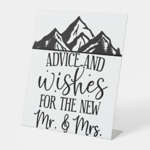 Advice and Wishes for the Mrs and Mrs Wedding Pedestal Sign