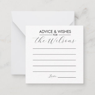 Advice and Wishes for Wedding Card