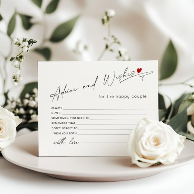 Advice and wishes minimalist script bridal shower (Creator Uploaded)