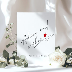 Advice and wishes Modern script Bridal Shower Poster