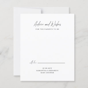 Advice and Wishes Parents To Be Baby Shower Card