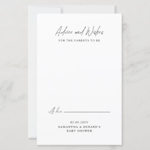 Advice and Wishes Parents To Be Baby Shower Card