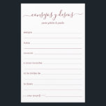 Advice and Wishes Spanish<br><div class="desc">These simple, modern, minimal, rose gold coloured handwritten script Consejos y Deseos sheets are perfect to have for your bridal shower, rehearsal dinner or wedding guests fill out for the happy couple. People will love having the prompts - they make it so easy to leave loving words of advice and...</div>