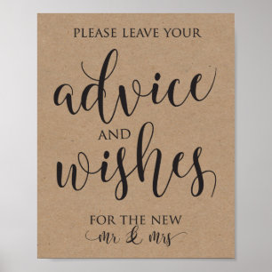 Advice and Wishes Wedding Decor Sign