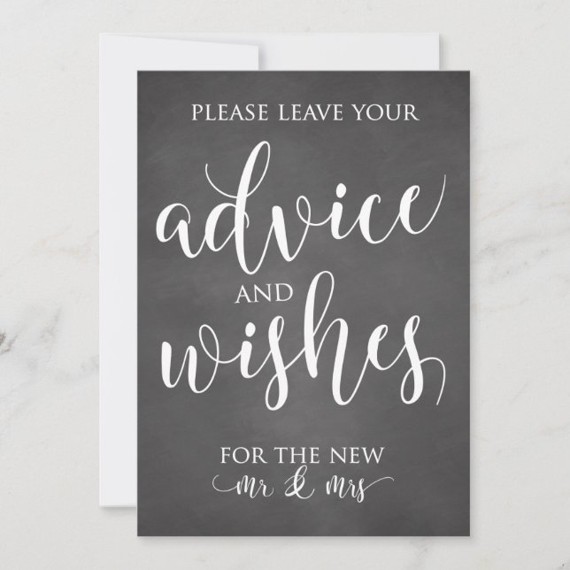 Advice and Wishes Wedding Decor Sign (Front)