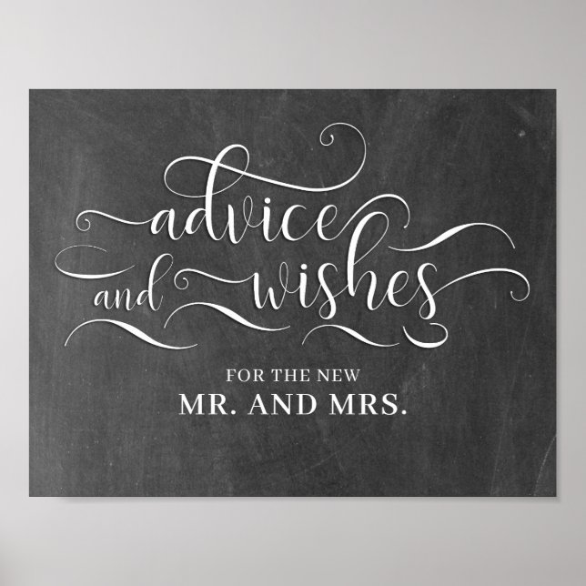 Advice And Wishes Wedding Sign (Front)