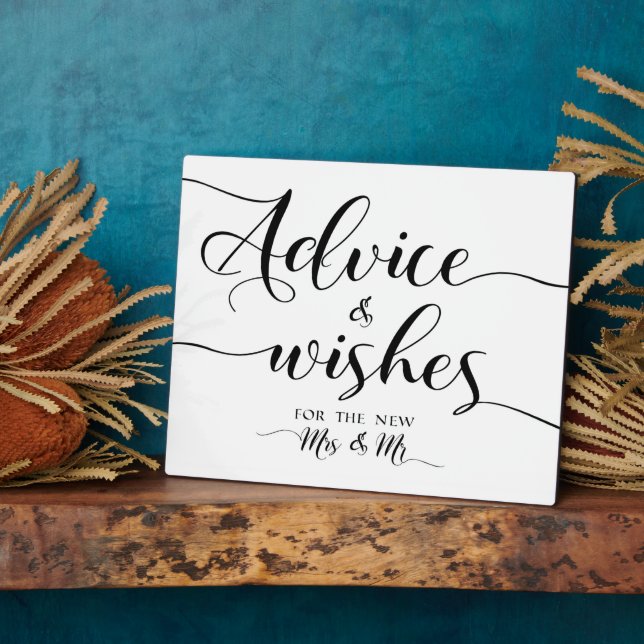 Advice and  Wishes wedding sign Plaque (Side)