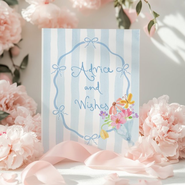 Advice and wishes Whimsical coquette Bow Blue Poster (Creator Uploaded)