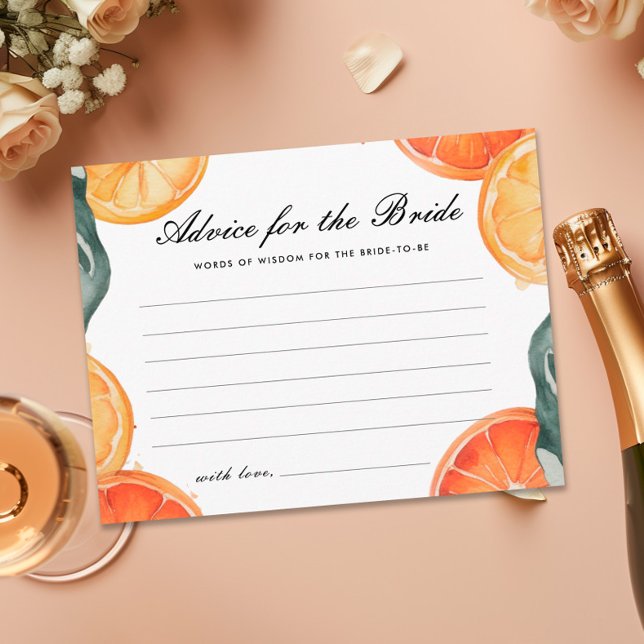 Advice Aperol Spritz Bridal Shower Enclosure Card (Creator Uploaded)
