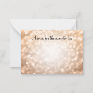 Advice Card Baby Shower Copper Glitter Lights