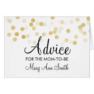 Advice Card Baby Shower Gold Foil Glitter Lights