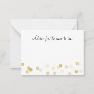 Advice Card Baby Shower Gold Foil Glitter Lights