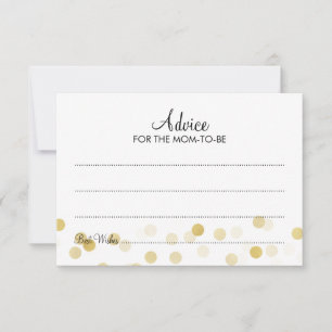 Advice Card Baby Shower Gold Foil Glitter Lights