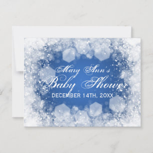 Advice Card Baby Shower Night Sparkle Blue