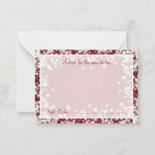 Advice Card Baby Shower Winter Sparkle Red