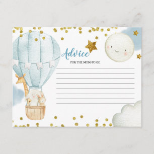 Advice Card Blue Hot Air Balloon Jungle
