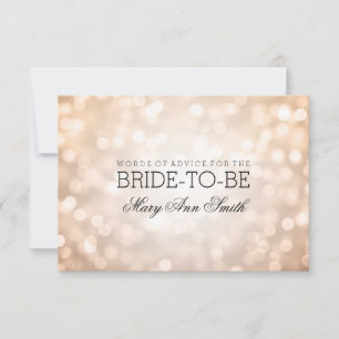 Advice Card Bridal Shower Copper Glitter Lights