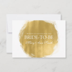 Advice Card Bridal Shower Gold Paint Look