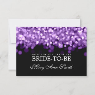 Advice Card Bridal Shower Purple Lights
