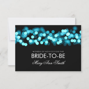 Advice Card Bridal Shower Turquoise Hollywood Glam