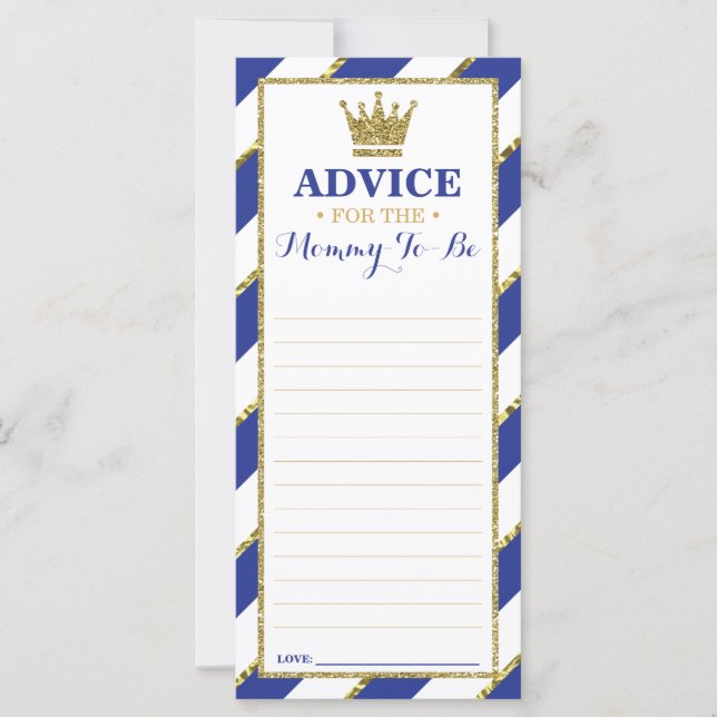 Advice Card for Mum-To-Be, Baby Shower, 25 Pack (Front)