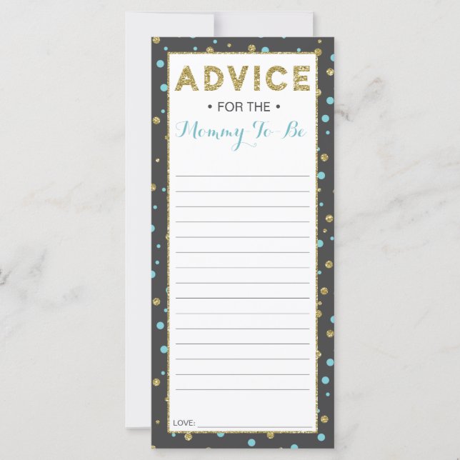 Advice Card for Mum-To-Be, Baby Shower, 25 Pack (Front)