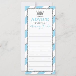 Advice Card for Mum-To-Be, Baby Shower Faux Silver