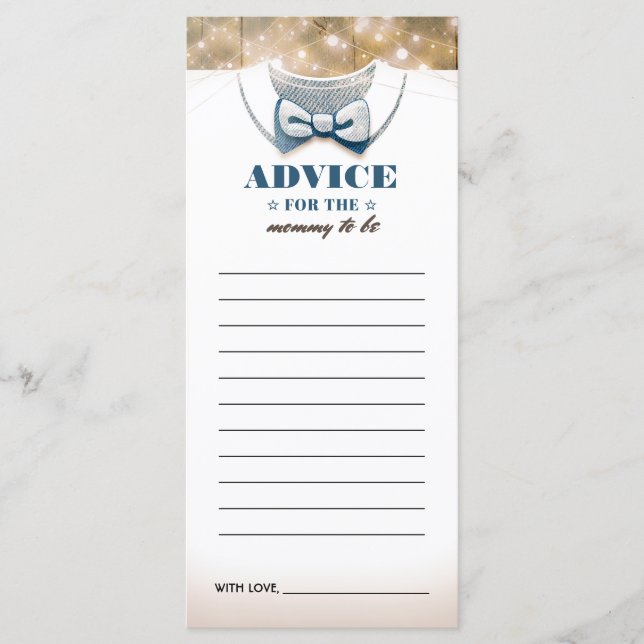 Advice Card for Mum-To-Be | Boy Baby Shower (Front)