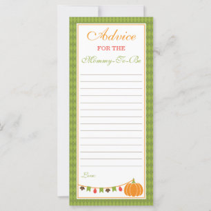Advice Card for Mum-To-Be, Little Pumpkin